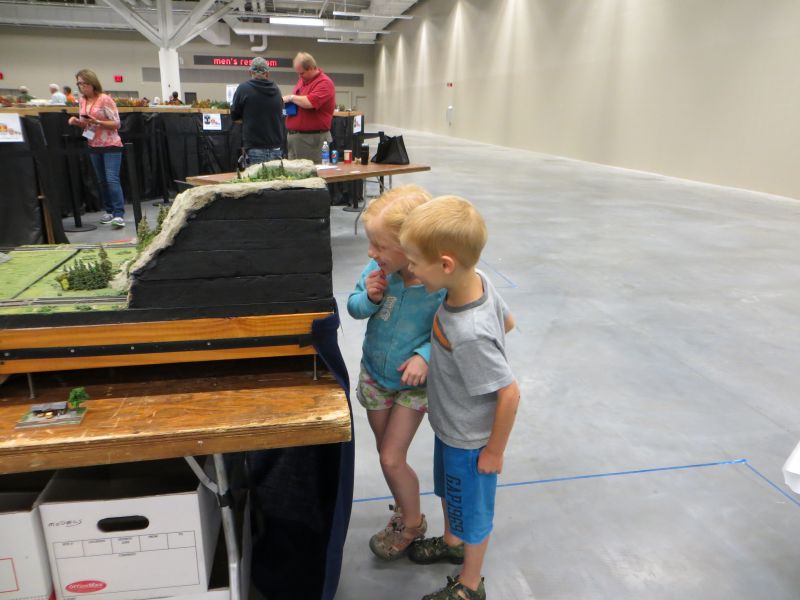Two young model train fans