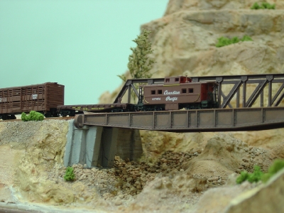 Staged bridge and caboose shots