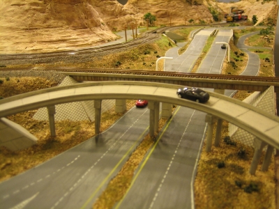 Scratch built rail and overpass bridges