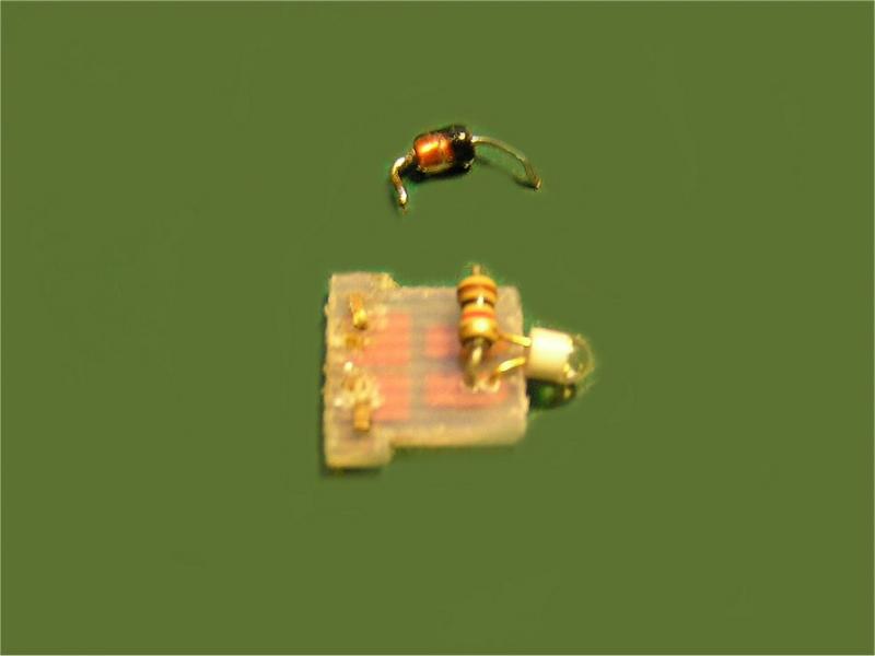 Unsolder Back Leg of Resistor and Bend as shown, Remove Diode