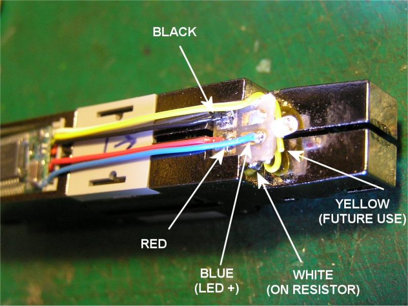 Solder Wires Where Shown, White Wire to Dangling Resistor End, Yellow Spare