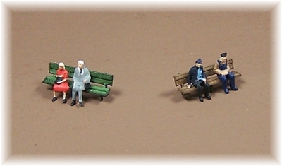 Z People on scratchbuilt benches